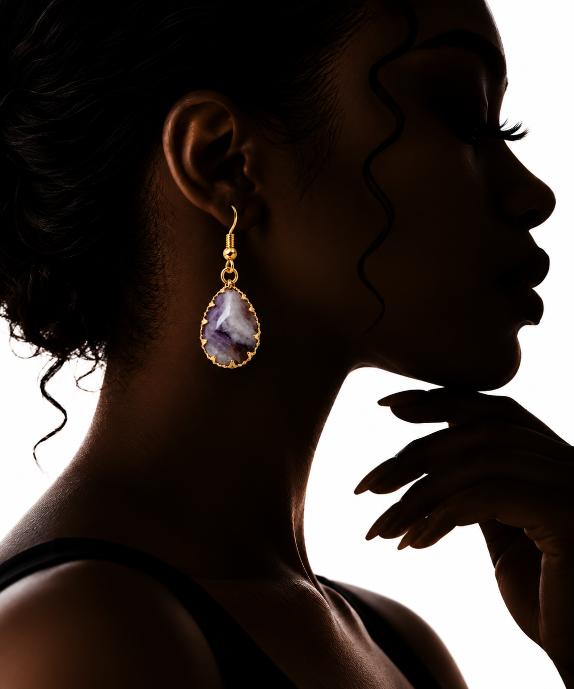 Amethyst Drop Earring