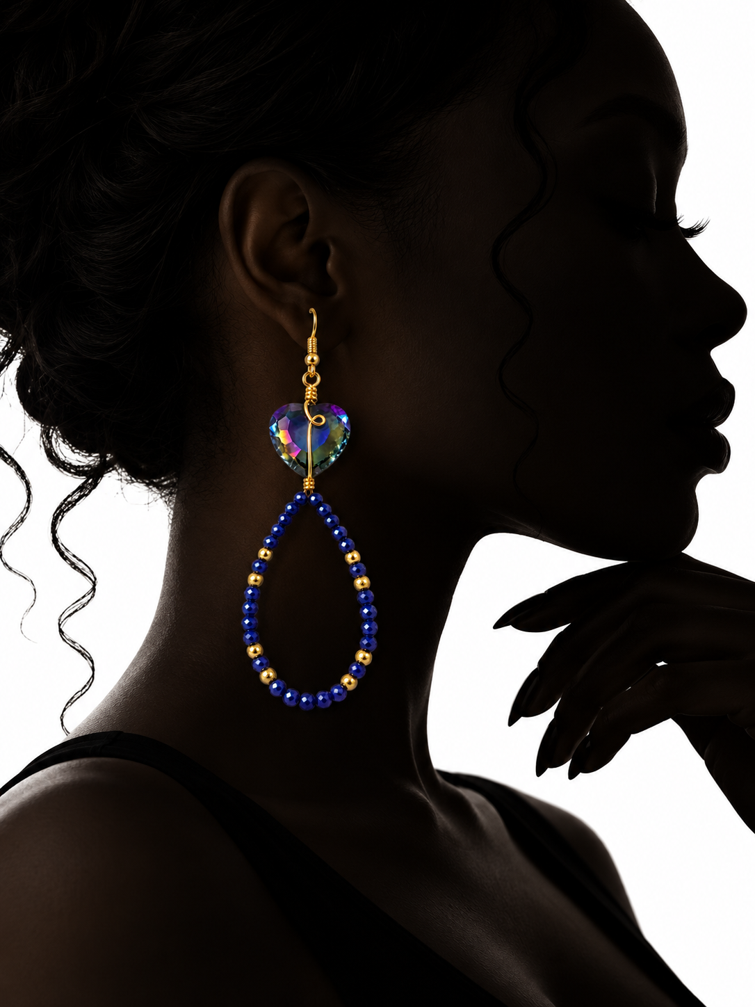 Blue Heart Earrings