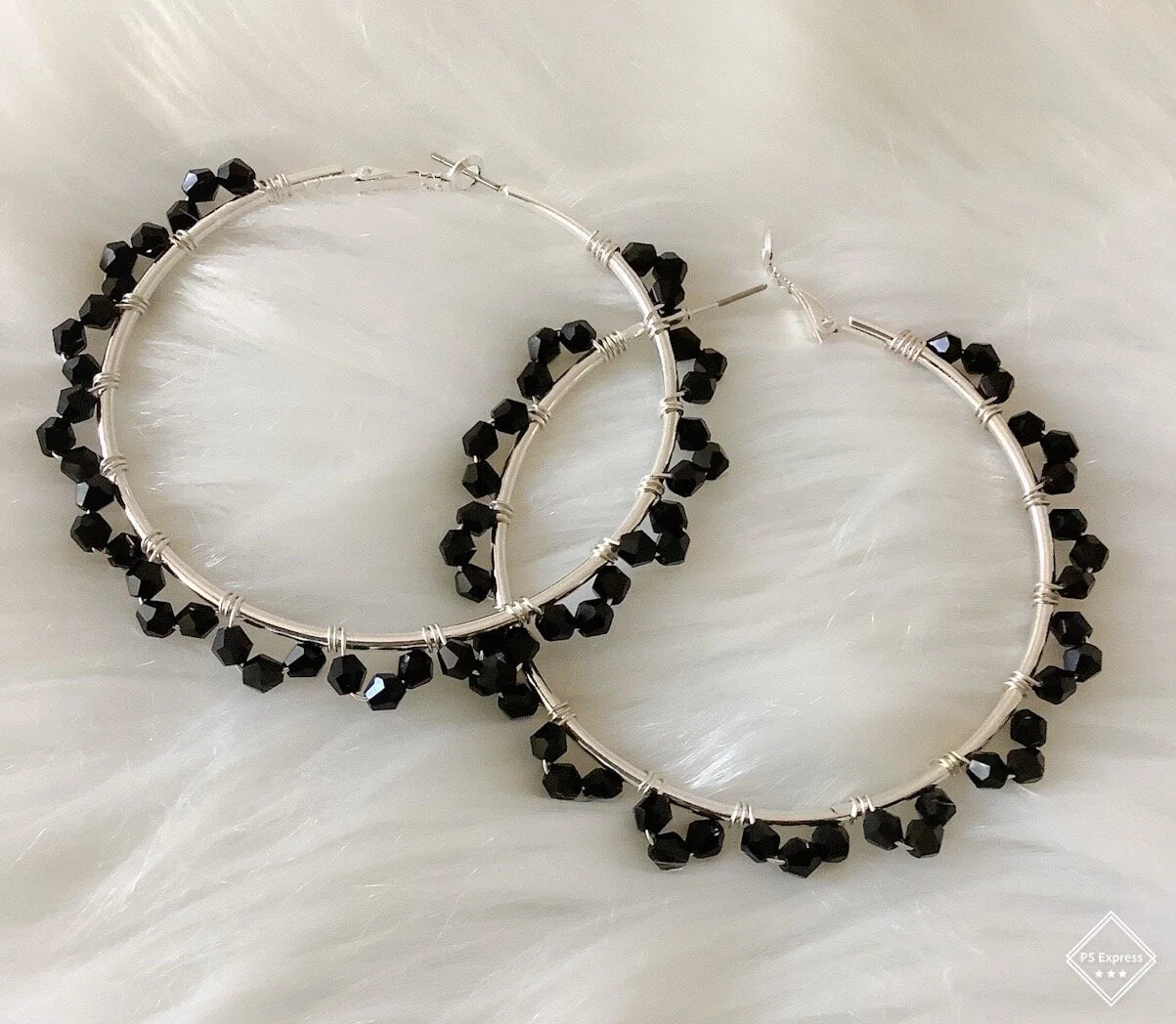 Earrings-Hoop/Noir