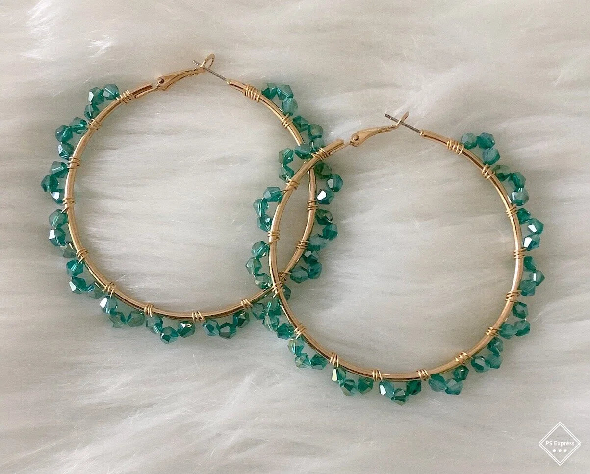 Earrings-Hoop Sea Glass