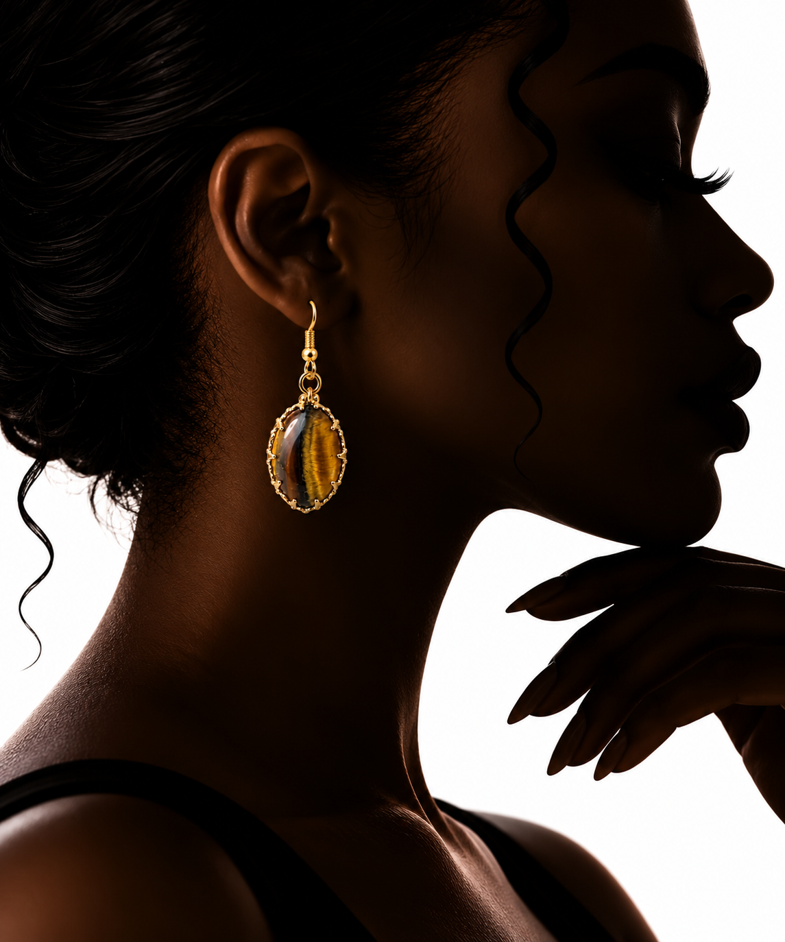 Tiger Eye Drop Earrings