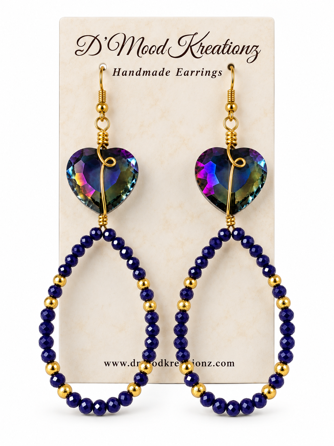 Blue Heart Earrings