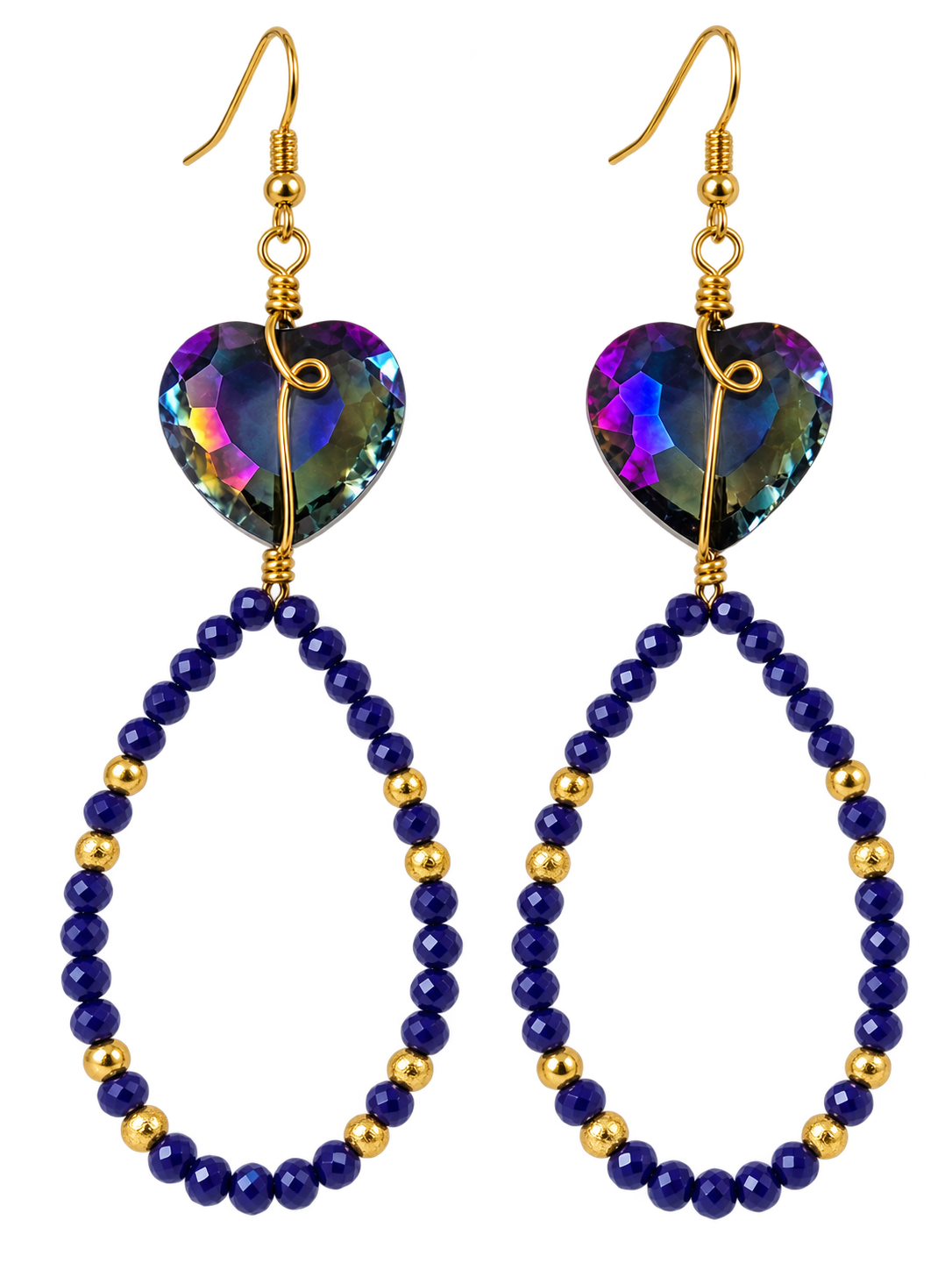 Blue Heart Earrings