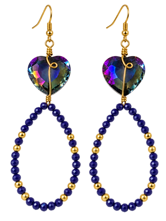 Blue Heart Earrings