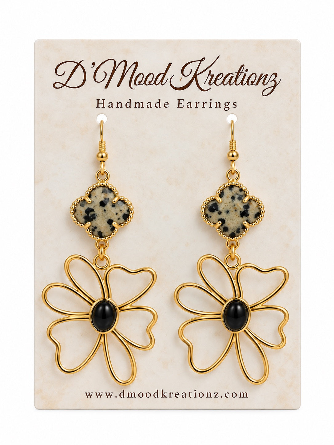 Dalmatian Flower Earrings