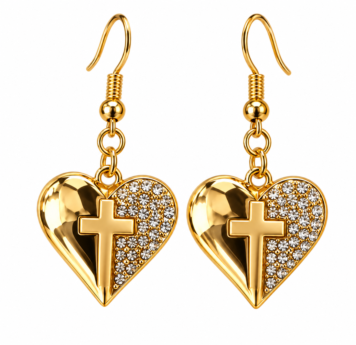 Heart Cross Earring