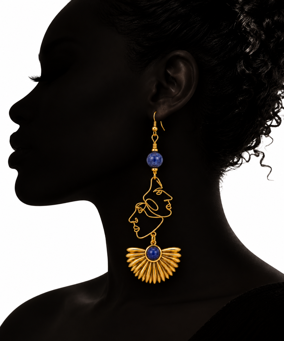Lapis Flower Earrings
