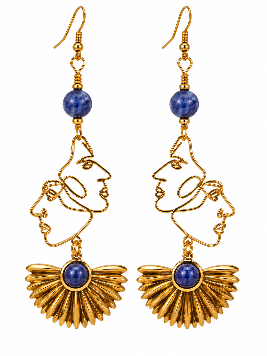 Lapis Flower Earrings
