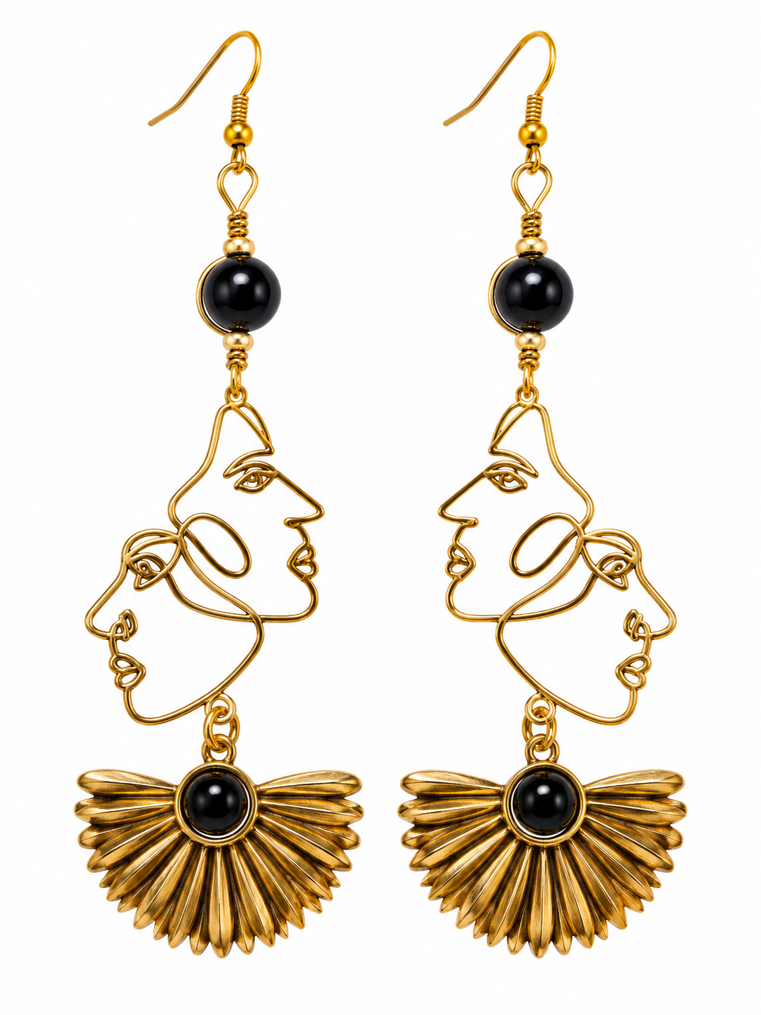Onyx Flower Earrings