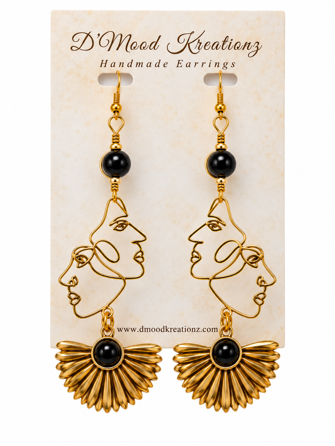 Onyx Flower Earrings