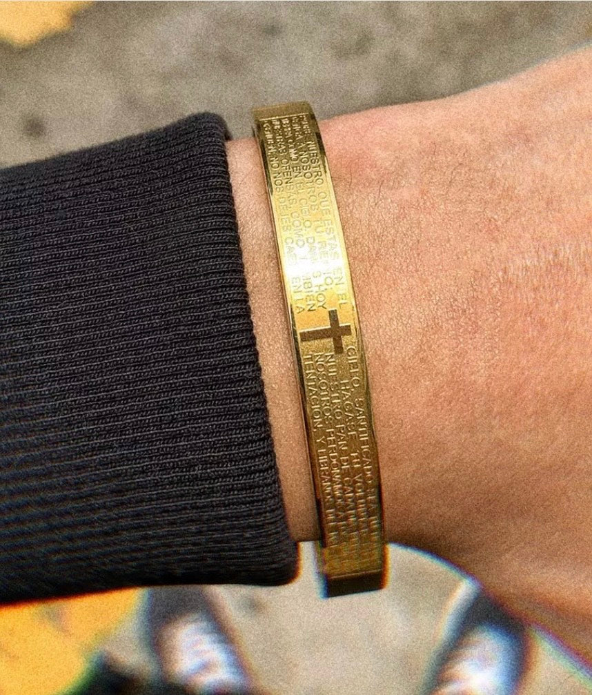 Cross (The Lord's Prayer/Spanish) Bangle