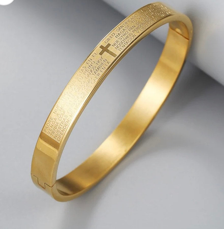 Cross (The Lord's Prayer/Spanish) Bangle