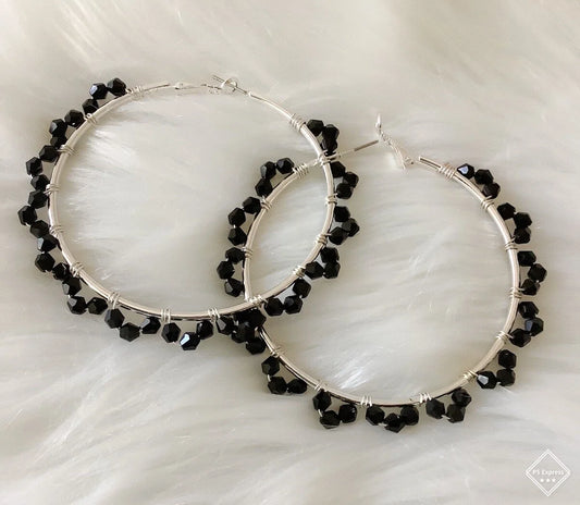 Earrings-Hoop/Noir