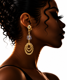 Brown Drop Earrings/Clip on